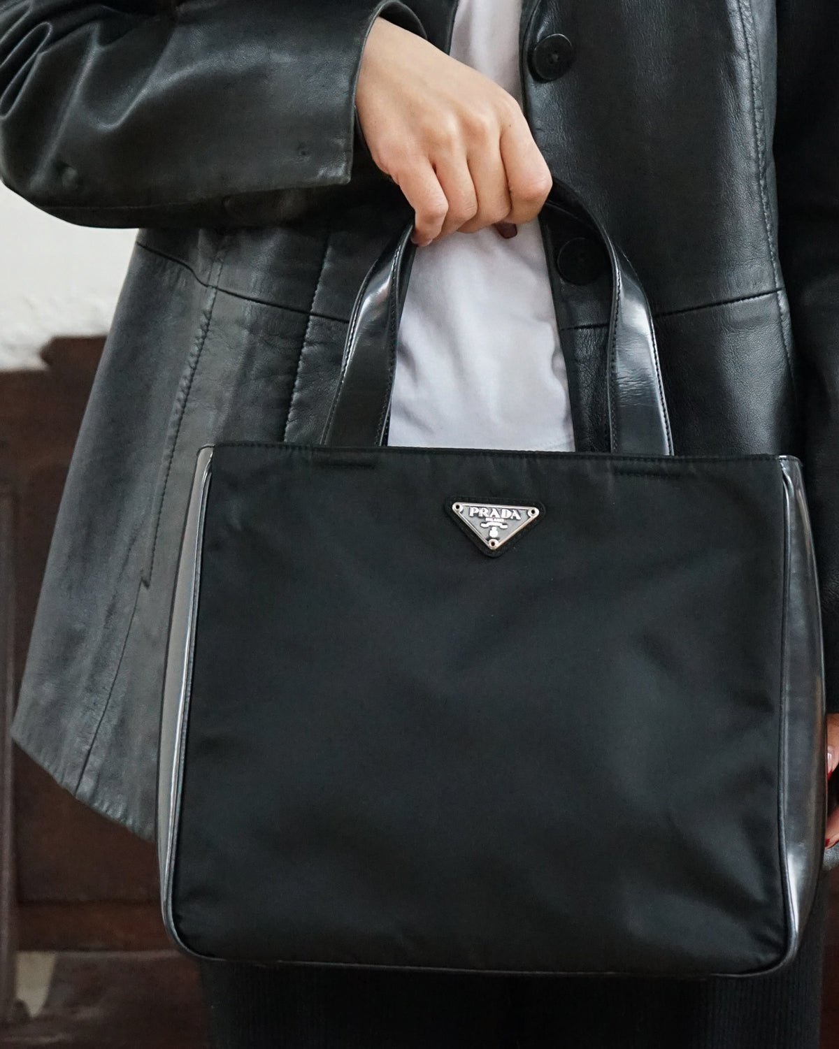 Prada Nylon x Enamel Hand Bag