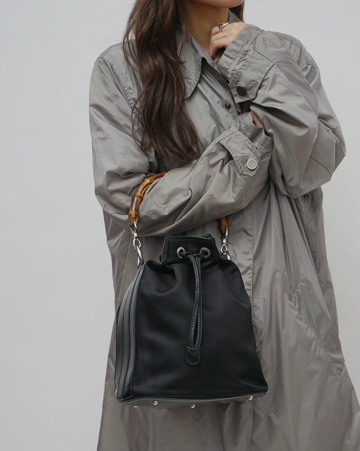 Gucci Bamboo Handle Pouch Hand Bag