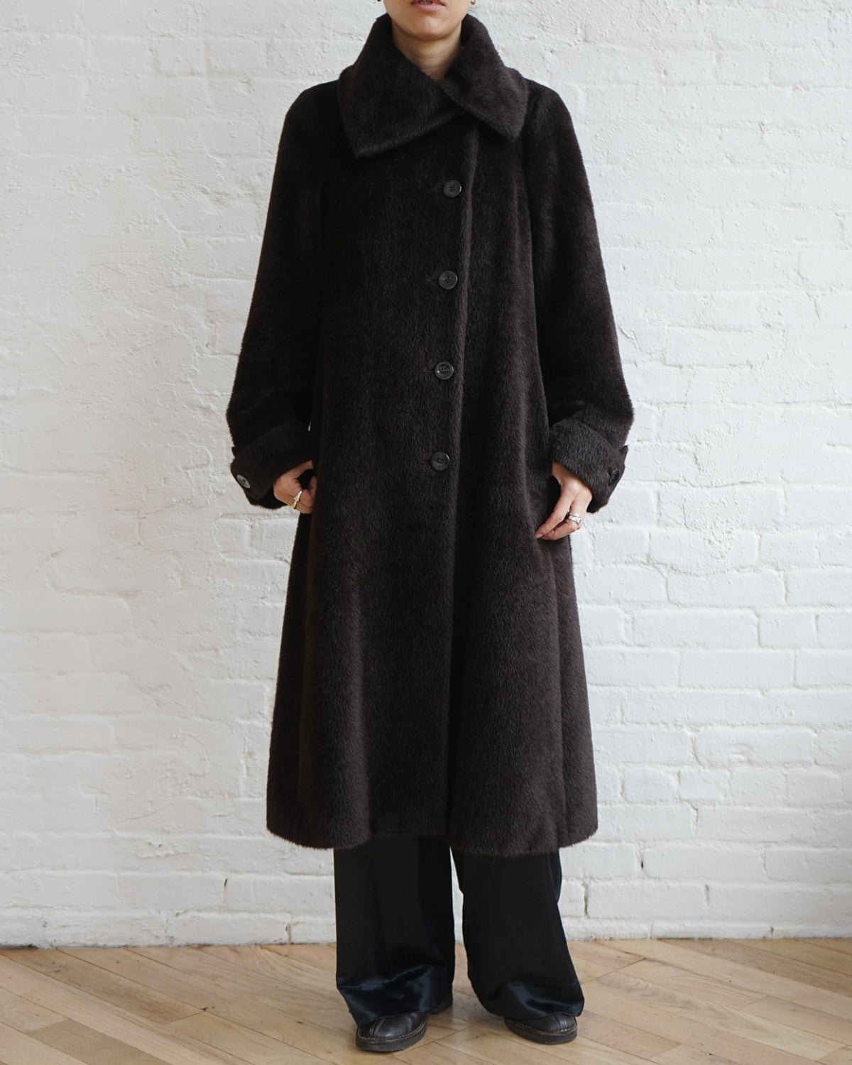 Belted Alpaca Long Coat