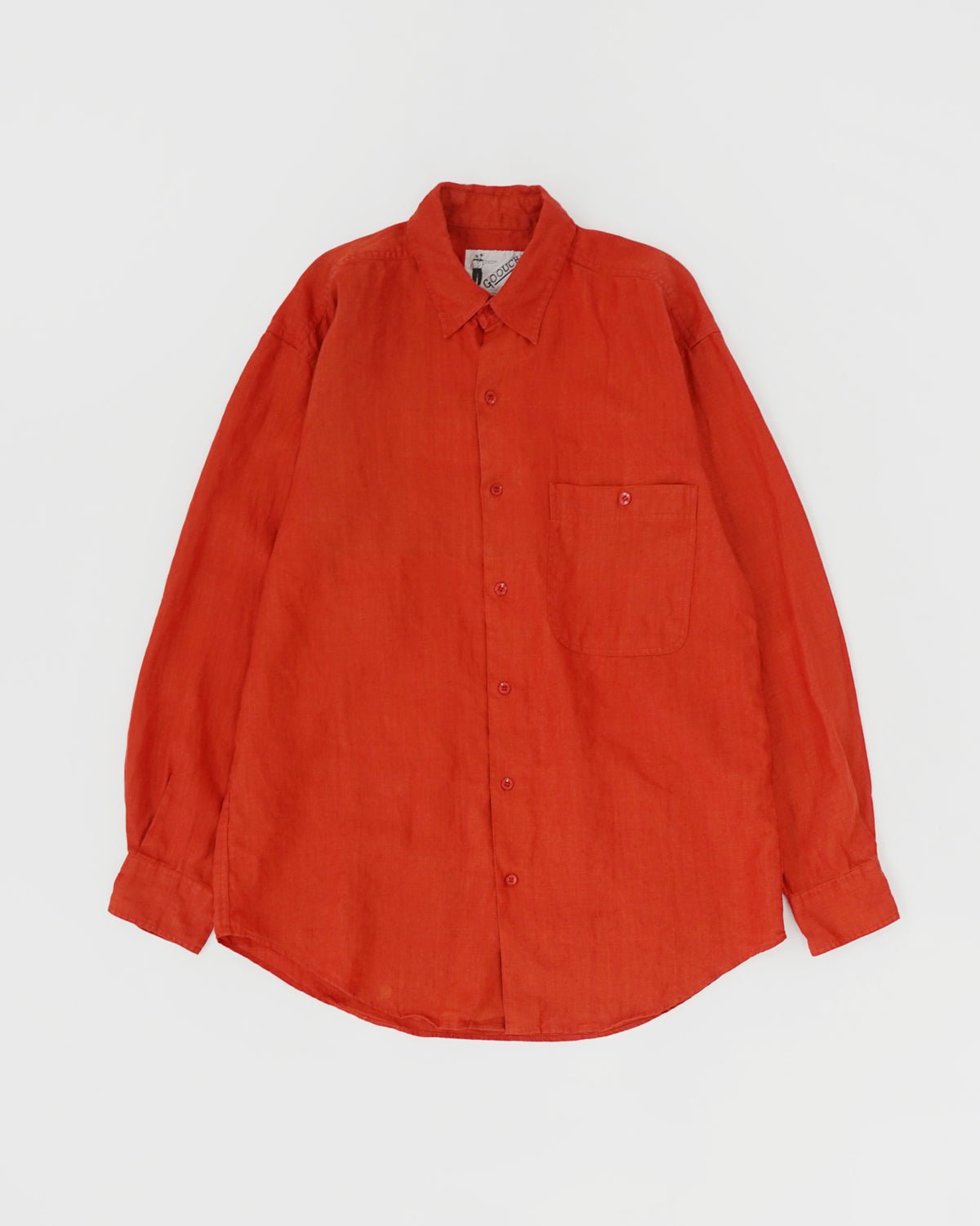  Washed Linen L/S Shirt / Orange