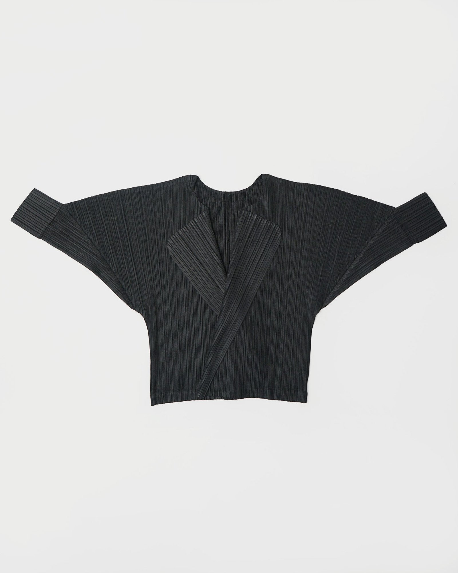 Pleats Please Black Puff Sleeve Cardigan
