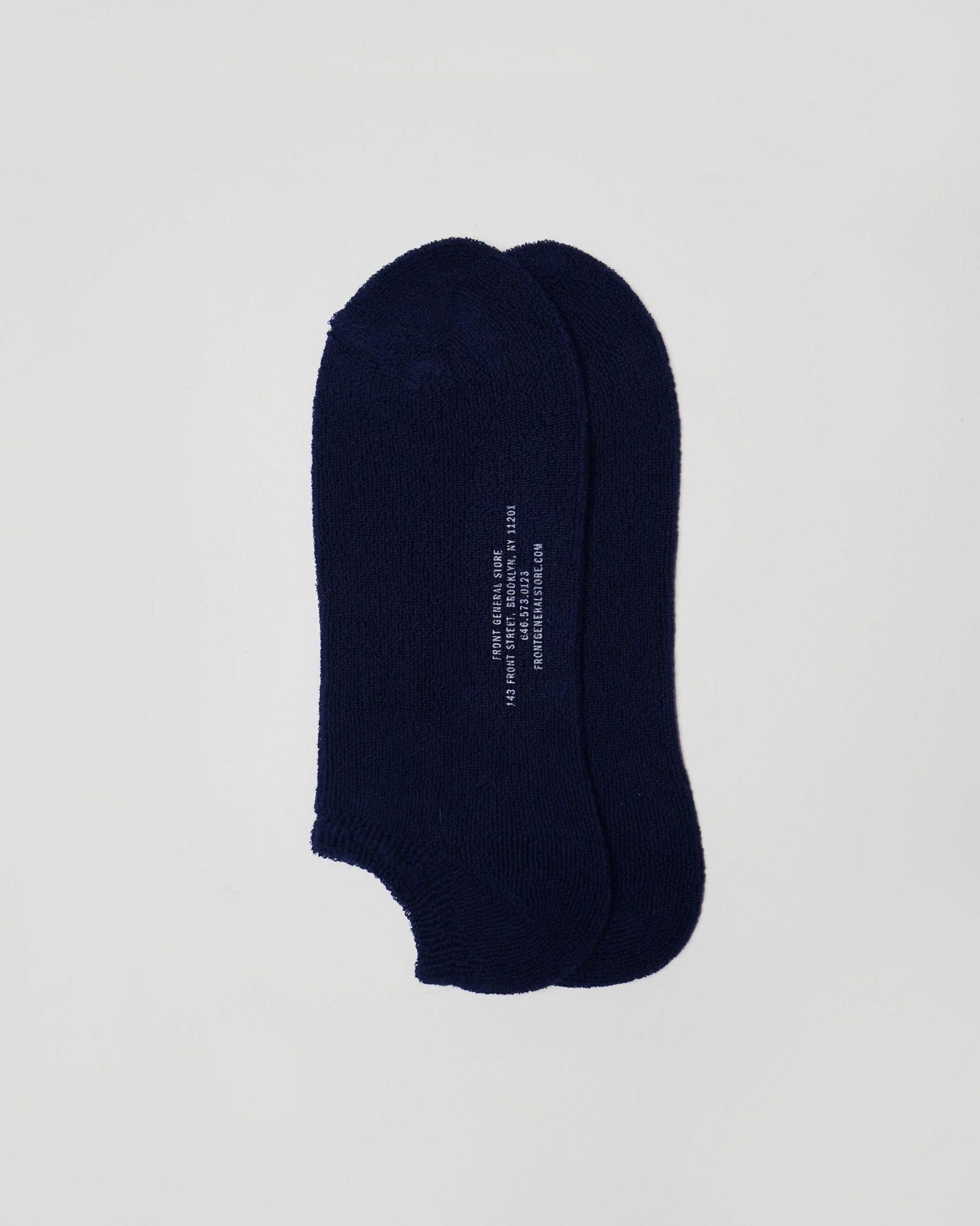 Face Pile Ankle Socks / Navy