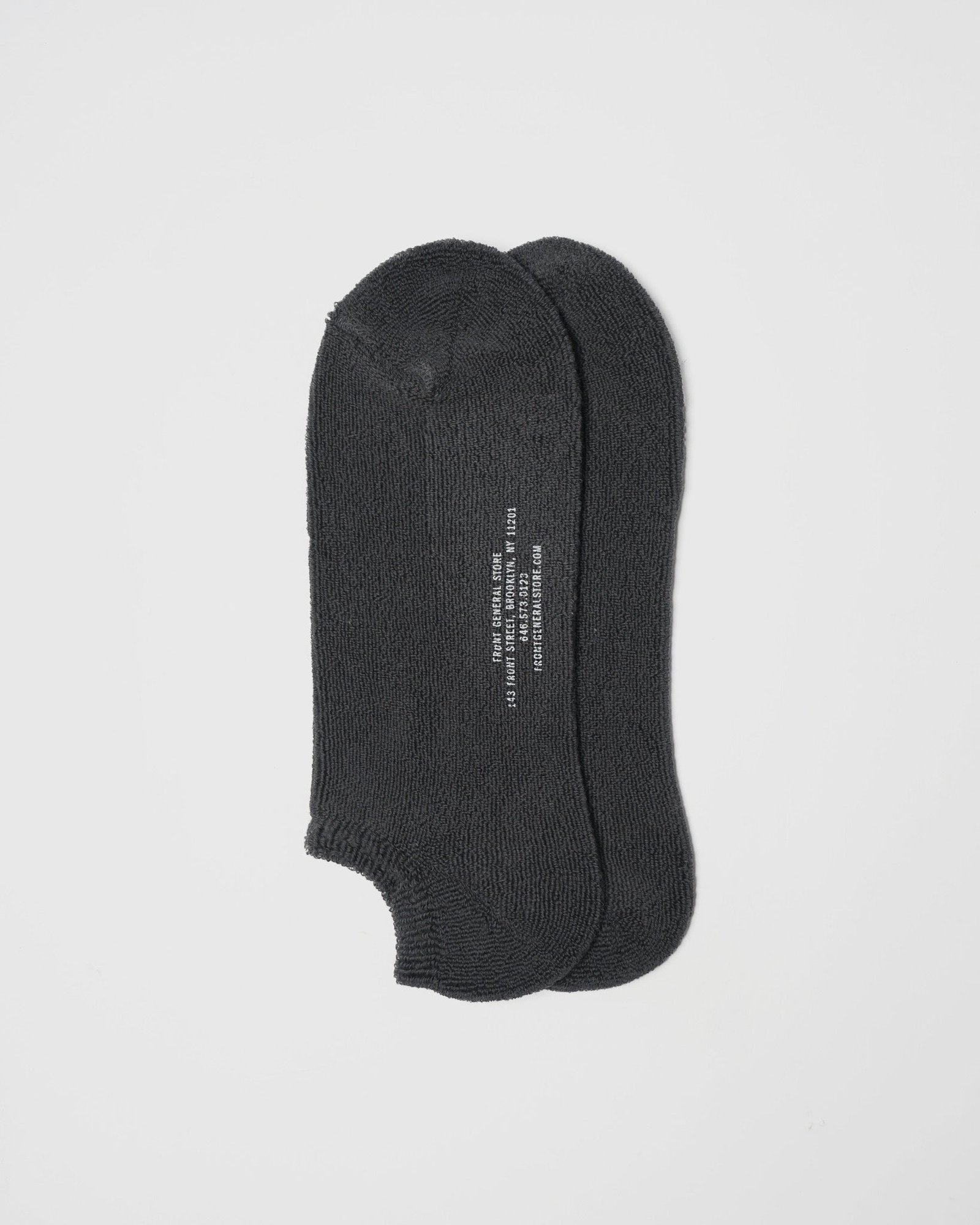 Face Pile Ankle Socks / Charcoal