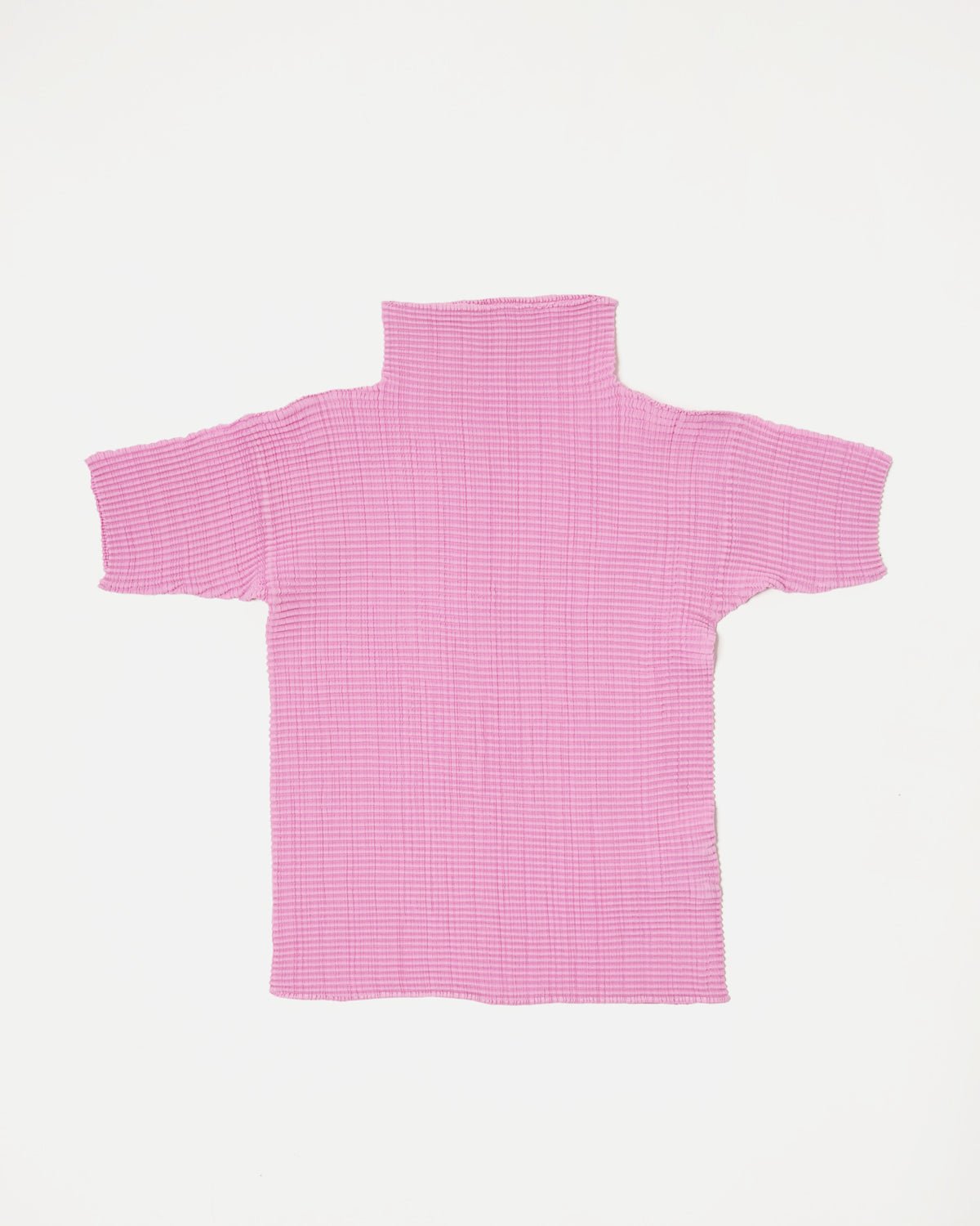 High Neck Pink Pleated Top