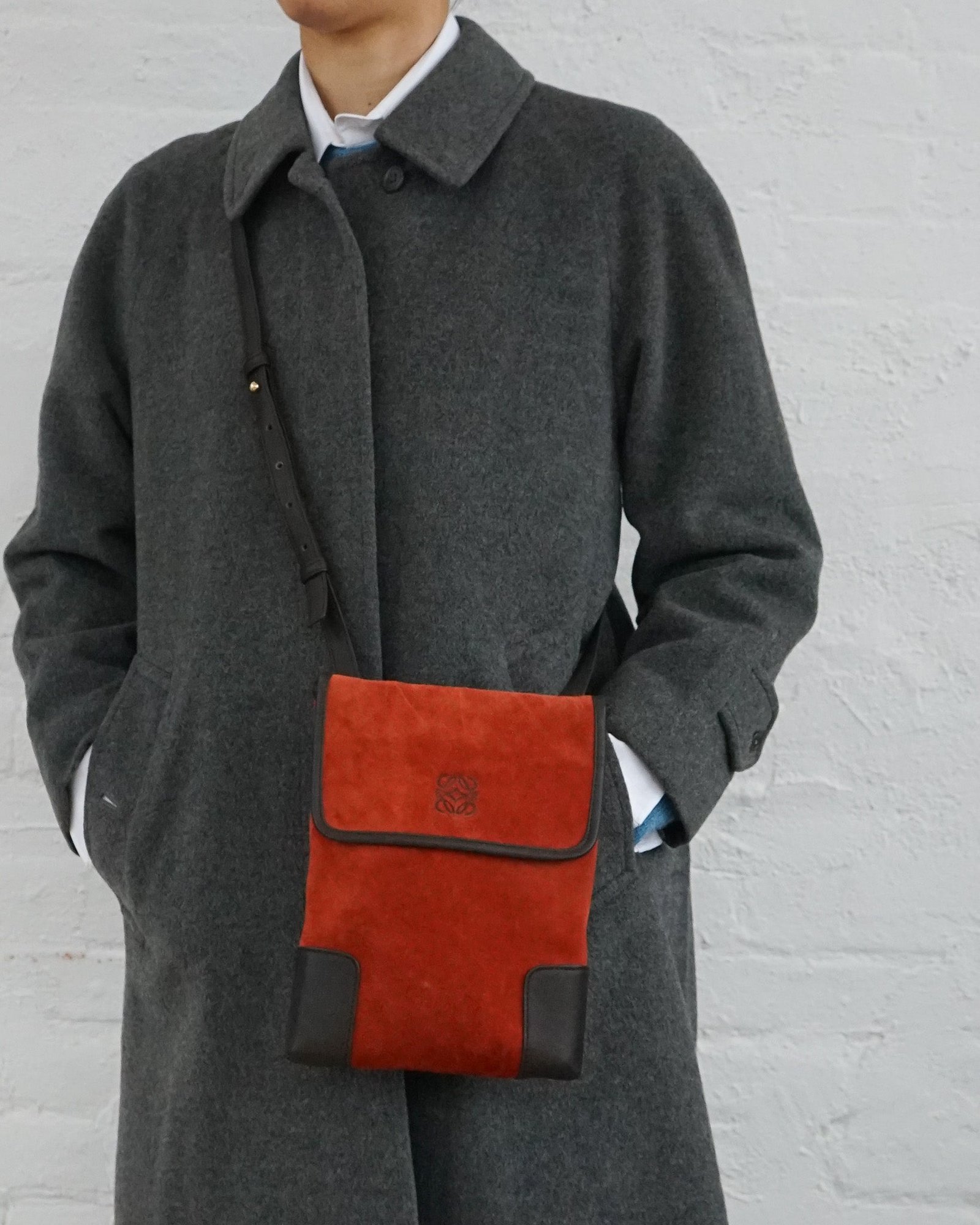 Orange Suede Shoulder Bag