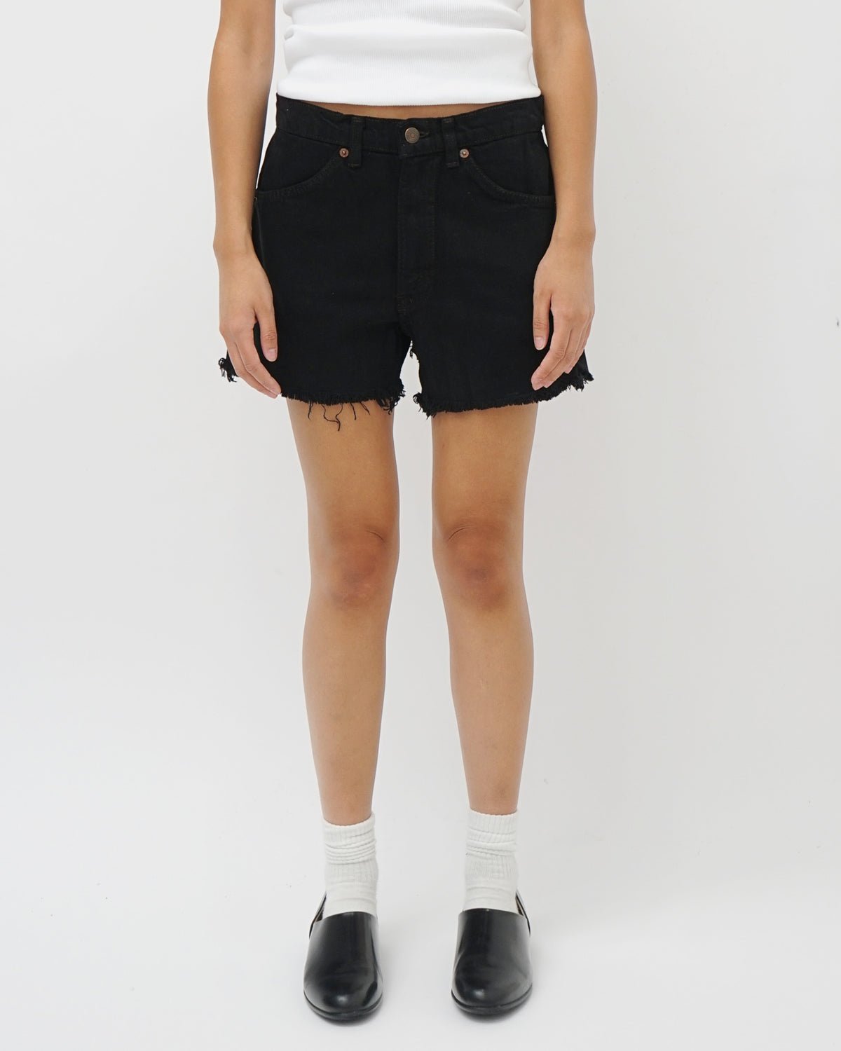 Black Denim Shorts / size: 29